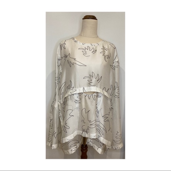 Sass & Bide Bad to the Bone long sleeved semi sheer size 40 AUS 10 100% silk top - Picture 2 of 16